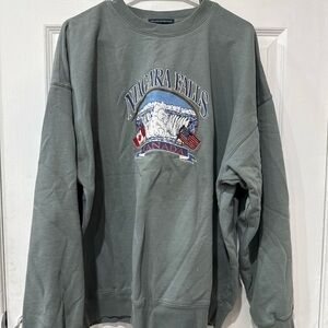 Brandy Melville Green Niagara Falls Sweatshirt